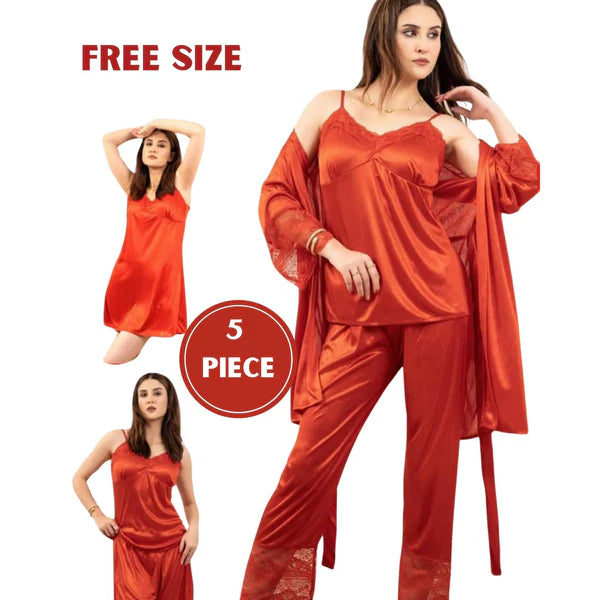 New 5-Piece Bridal Luxury Nightwear Set