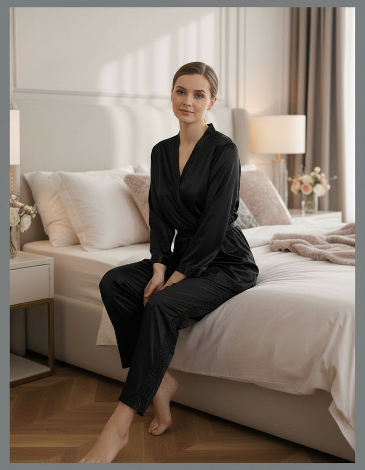 Women’s 2-Piece Silk Nightwear Set –Luxury Loungewear - Zara Apparel