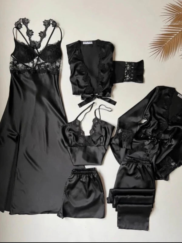 Luxury 6 Pieces Bridal Nightwear Set