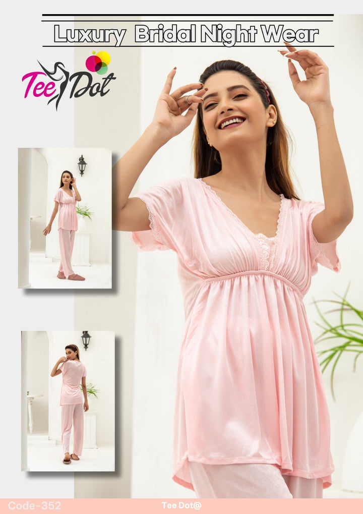 Silk Nightwear Duo – Top & Trousers with Lace Detail - Zara Apparel