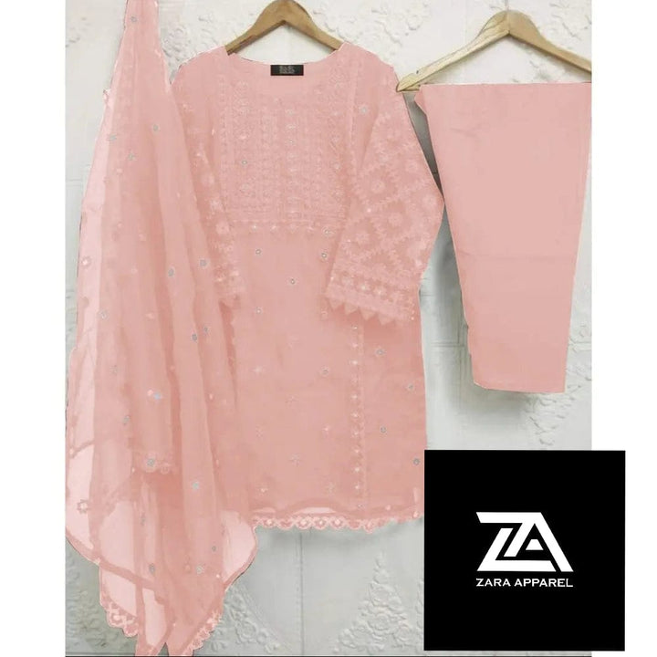 Radiant Pearl Organza 3-Piece - Zara Apparel