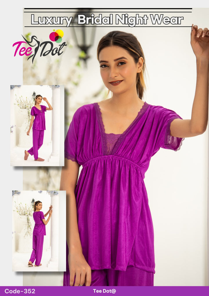 Silk Nightwear Duo – Top & Trousers with Lace Detail - Zara Apparel