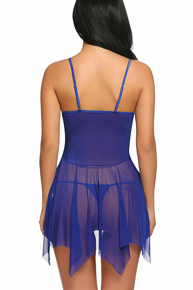  Blue Sexy Nightgown for Women – Back View