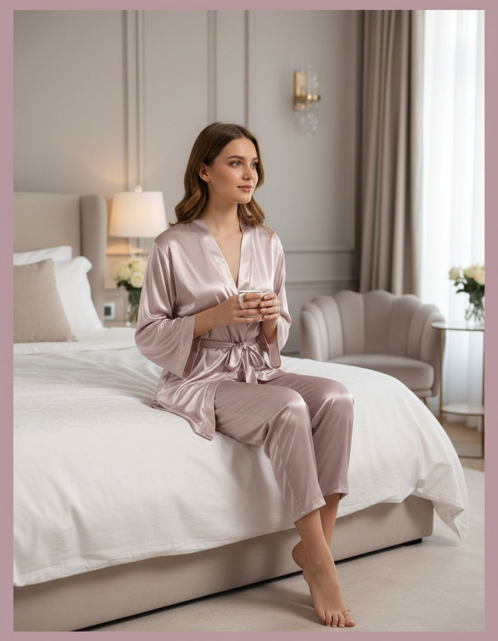 Women’s 2-Piece Silk Nightwear Set –Luxury Loungewear - Zara Apparel