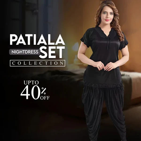 Silk Patiala Nightwear Set – Relax & Unwind